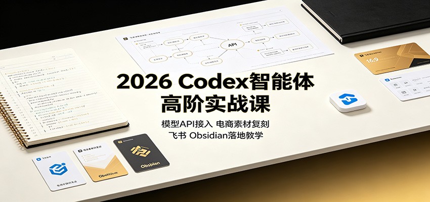 2026 Codex智能体高阶实战课：模型API接入，电商素材复刻，飞书Obsidian落地教学 - 87副业网