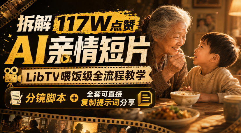 拆解117W点赞AI亲情短片，LibTV喂饭级全流程教学，分镜脚本+全套可直接复制提示词分享 - 87副业网