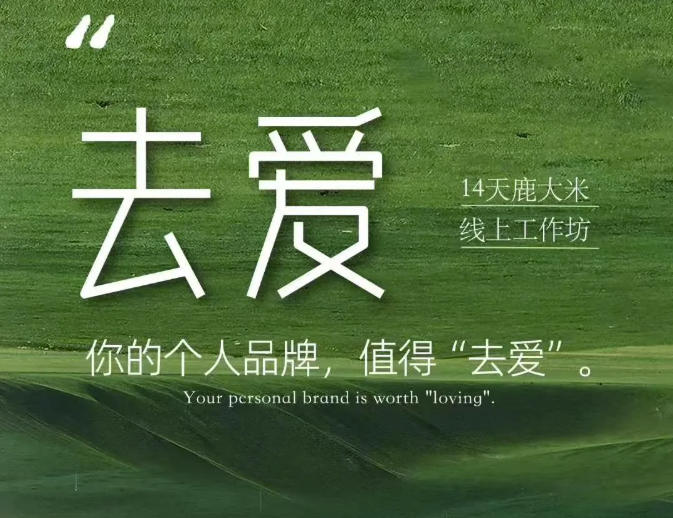 去爱14天鹿大米线上工作坊，你的个人品牌，值得“去爱”-87副业网 - 互联网副业项目资源分享平台