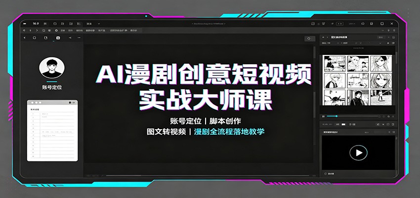 AI漫剧创意短视频实战大师课：账号定位脚本创作，图文转视频，漫剧全流程落地教学 - 87副业网
