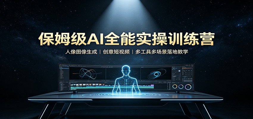保姆级AI全能实操训练营:人像图像生成,创意短视频,多工具多场景落地教学-87副业网 - 互联网副业项目资源分享平台