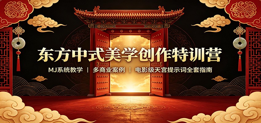 东方中式美学创作特训营：MJ系统教学，多商业案例，电影级天宫提示词全套指南-87副业网 - 互联网副业项目资源分享平台