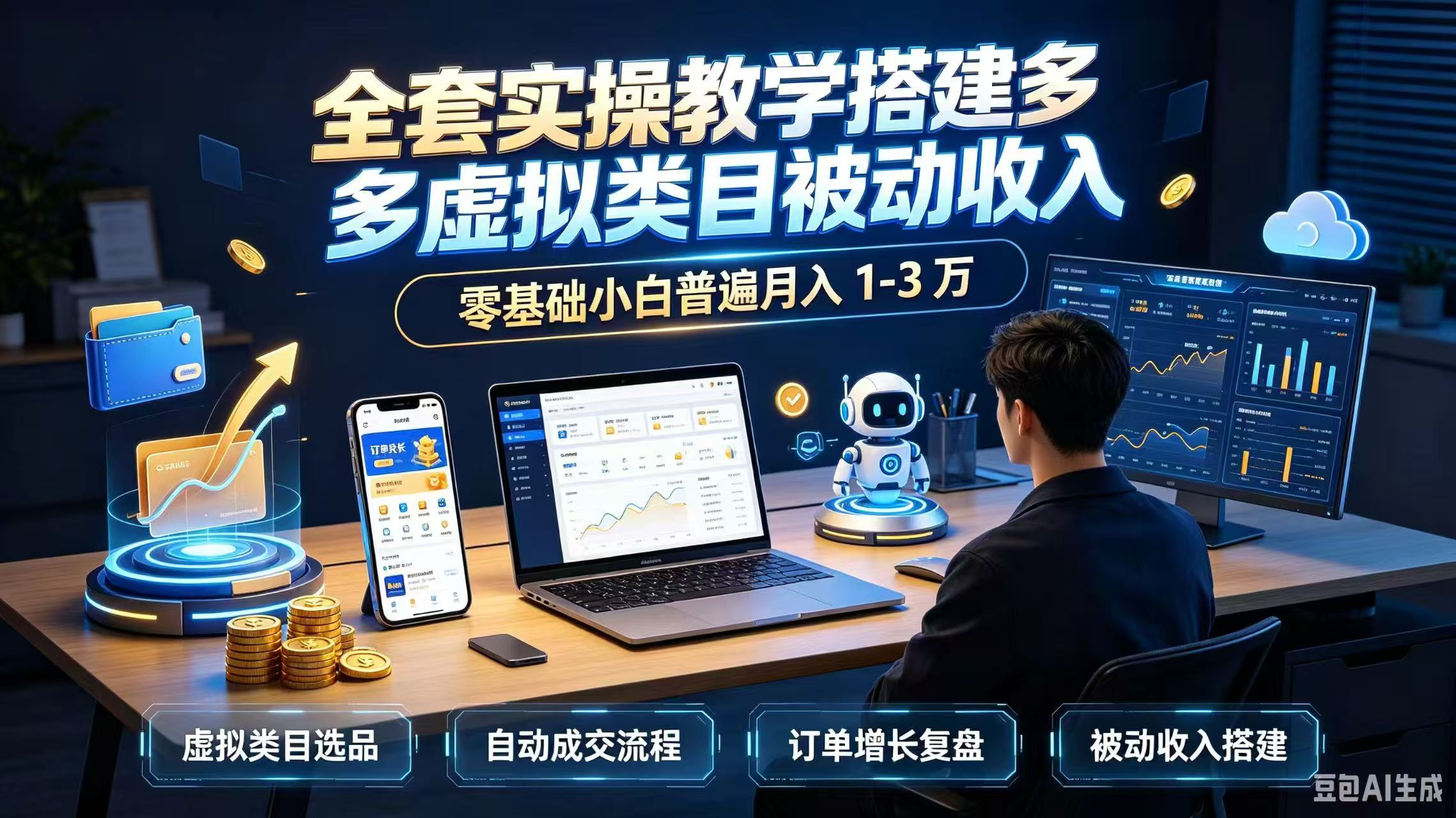 全套实操教学搭建多多虚拟类目被动收入，零基础小白普遍月入 1-3 万 - 87副业网