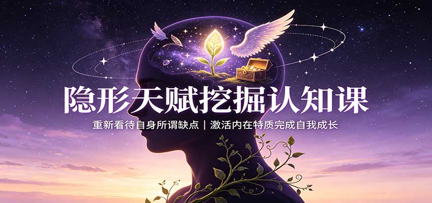隐形天赋挖掘认知课：重新看待自身所谓缺点，激活内在特质完成自我成长 - 87副业网