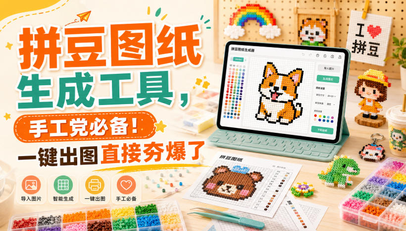 拼豆图纸生成工具，手工党必备！一键出图直接夯爆了 - 87副业网