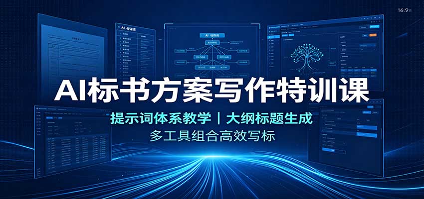AI标书方案写作特训课：提示词体系教学，大纲标题生成，多工具组合高效写标 - 87副业网
