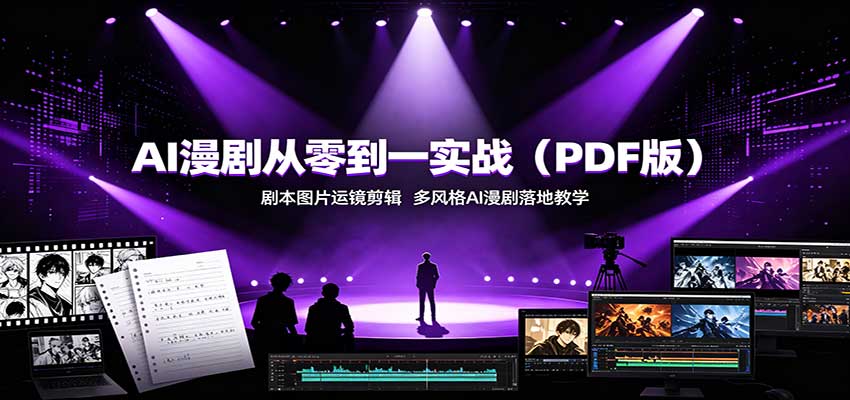AI漫剧从零到一实战(PDF版)：剧本图片运镜剪辑，多风格AI漫剧落地教学-87副业网 - 互联网副业项目资源分享平台