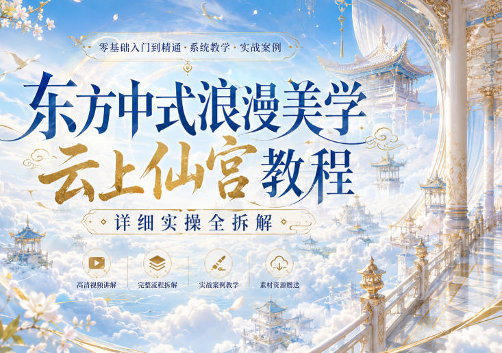东方中式浪漫美学云上仙宫教程，详细实操全拆解 - 87副业网