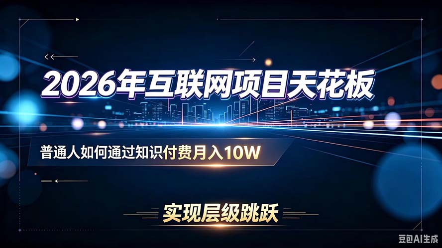2026年互联网项目天花板:普通人如何通过知识付费月入10W,实现层级跳跃-87副业网 - 互联网副业项目资源分享平台