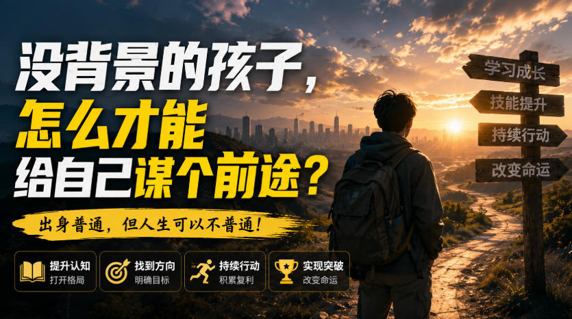付费文章：没背景的孩子，怎么才能给自己谋个前途？ - 87副业网