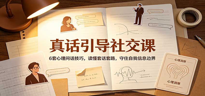 真话引导社交课：6套心理问话技巧，读懂套话套路，守住自我信息边界-87副业网 - 互联网副业项目资源分享平台