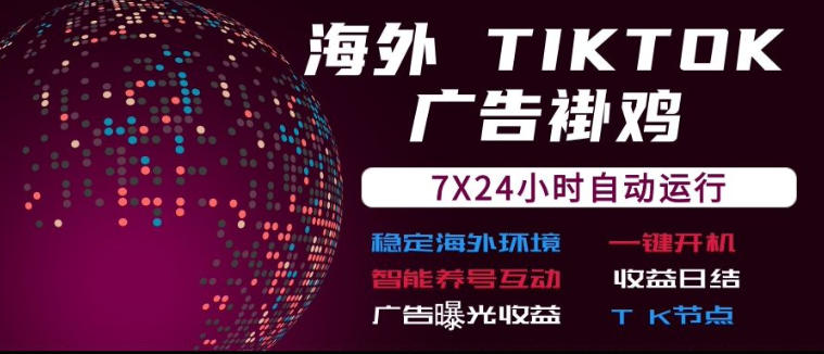 海外TikTok挂G流量变现，7X24自动运行，广告曝光收益，收益日结【揭秘】-87副业网 - 互联网副业项目资源分享平台