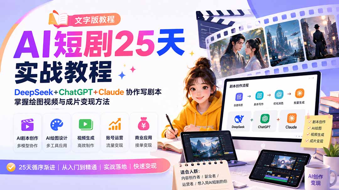 AI短剧25天实战教程(文字版教程 - 87副业网