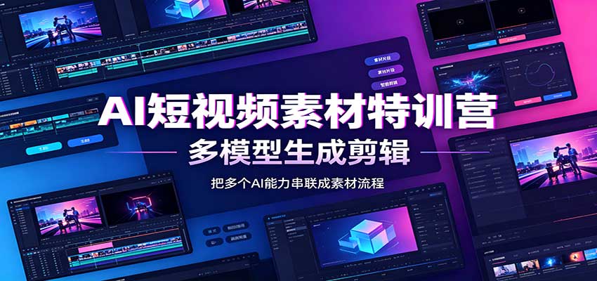 AI短视频素材特训营：Codex本地部署实操，多模型生成剪辑，爆量素材挖掘教学 - 87副业网