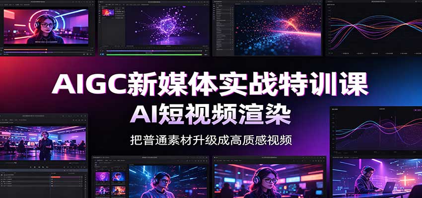 AIGC新媒体实战特训课：工具入门实操，AI短视频渲染，数字人商业视频制作-87副业网 - 互联网副业项目资源分享平台