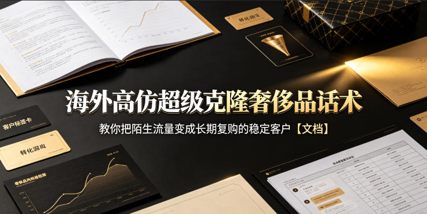 海外高仿超级克隆奢侈品话术，教你把陌生流量变成长期复购的稳定客户【文档】 - 87副业网