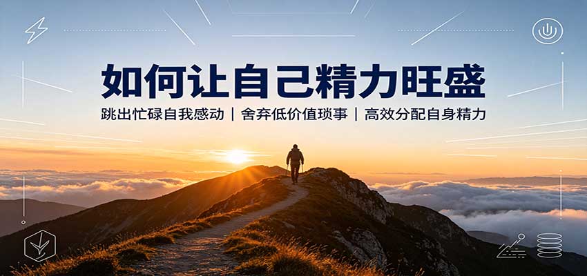 如何让自己精力旺盛：跳出忙碌自我感动，舍弃低价值琐事，高效分配自身精力-87副业网 - 互联网副业项目资源分享平台