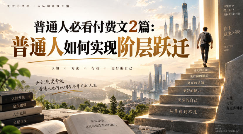 普通人必看付费文2篇：普通人如何实现阶层跃迁-87副业网 - 互联网副业项目资源分享平台