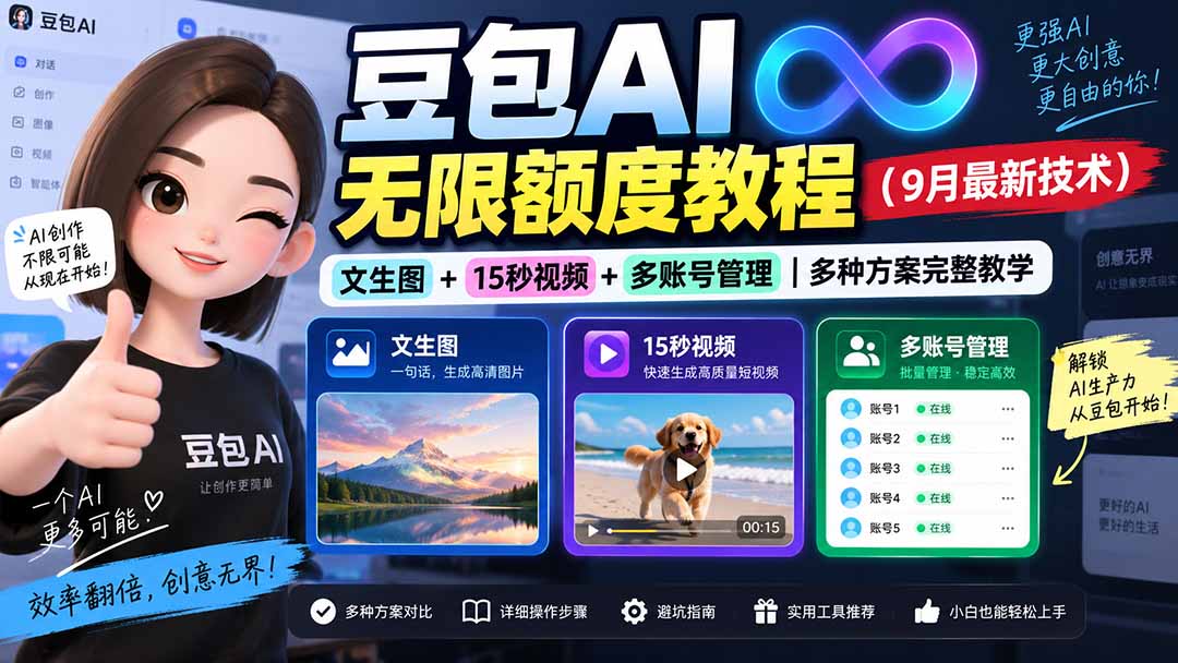 豆包AI无限额度教程(9月最新技术-87副业网 - 互联网副业项目资源分享平台