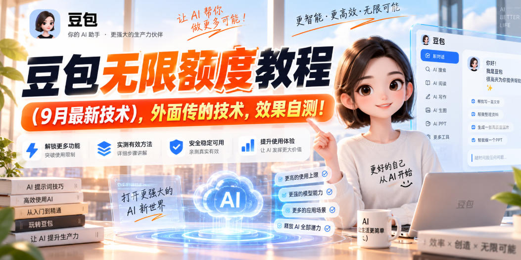 豆包无限额度教程(9月最新技术)，外面传的技术，效果自测！ - 87副业网