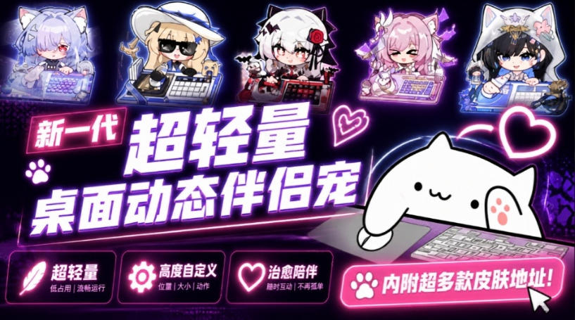 开源免费用！新一代超轻量桌面动态伴侣宠，体验更美观，更丝滑，内附超多款皮肤地址，BongoCat - 87副业网