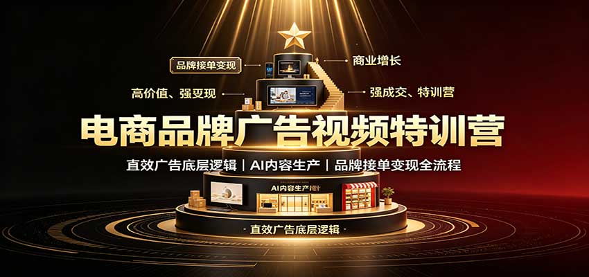 电商品牌广告视频特训：直效广告底层逻辑，AI内容生产，品牌接单变现全流程 - 87副业网