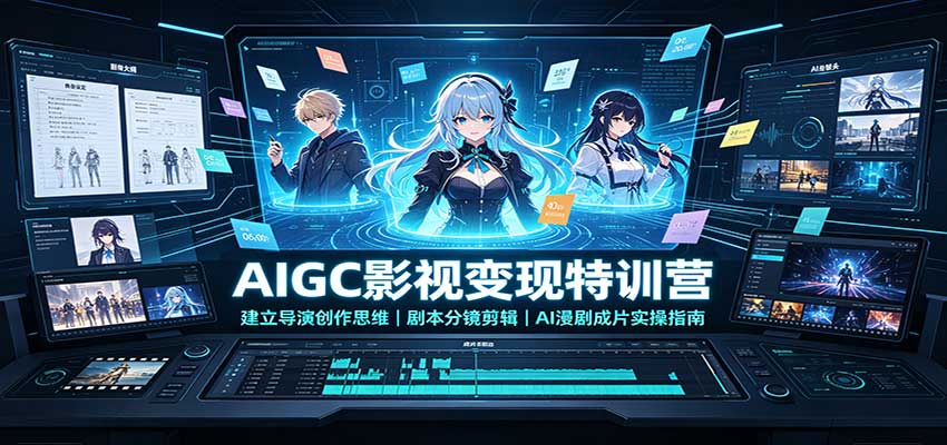 AIGC影视变现特训营：建立导演创作思维，剧本分镜剪辑，AI漫剧成片实操指南-87副业网 - 互联网副业项目资源分享平台
