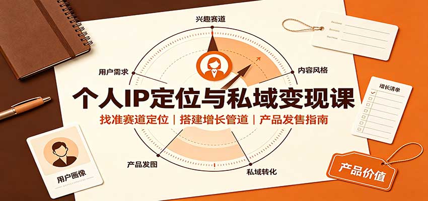 个人IP定位与私域变现课：找准赛道定位，搭建增长管道，产品发售指南-87副业网 - 互联网副业项目资源分享平台