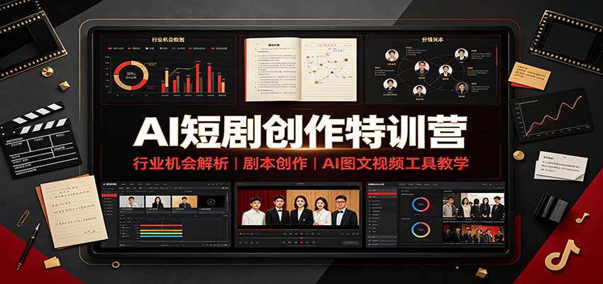 AI短剧创作特训营：行业机会解析，剧本创作，AI图文视频工具教学(文字版)-87副业网 - 互联网副业项目资源分享平台