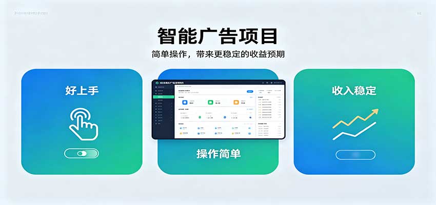 智能广告挂机项目，操作简单上手快，收益稳定可持续。稳定日入300+-87副业网 - 互联网副业项目资源分享平台