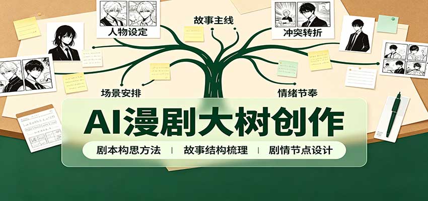 AI漫剧大树创作：剧本构思课程讲解，软件插件配置，配套工具资料完整梳理-87副业网 - 互联网副业项目资源分享平台