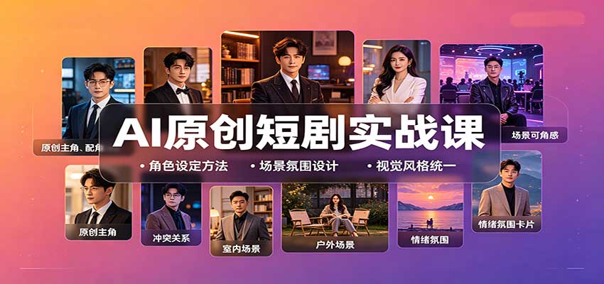 AI原创短剧实战课：从零搭建短剧创作全流程，批量产出可上线剧本-87副业网 - 互联网副业项目资源分享平台