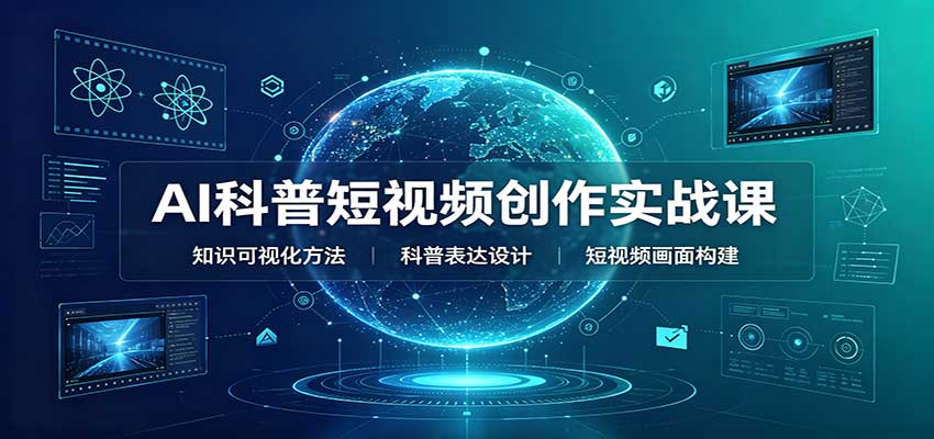 AI科普短视频创作实战课:配套要点文档,文案与视频提示词模板教学-87副业网 - 互联网副业项目资源分享平台