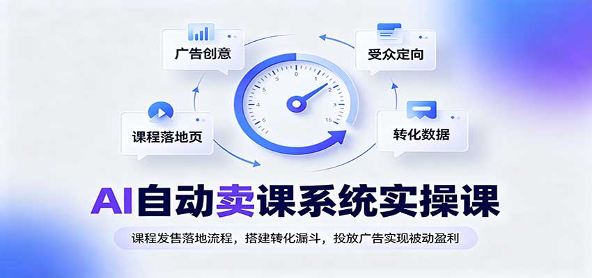 AI自动卖课系统实操课：课程发售落地流程，搭建转化漏斗，投放广告实现被动盈利 - 87副业网