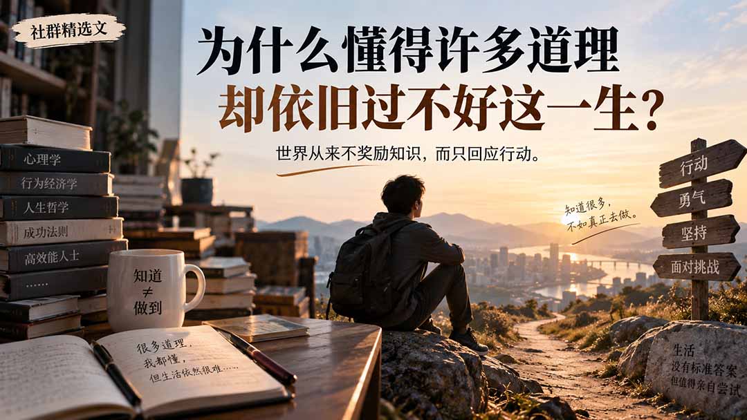 社群精选文：为什么懂得许多道理却依旧过不好这一生？ - 87副业网