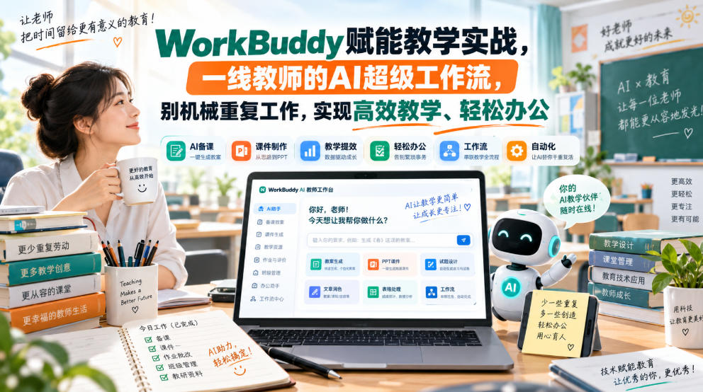 WorkBuddy赋能教学实战，一线教师的AI超级工作流，别机械重复工作，实现高效教学、轻松办公-87副业网 - 互联网副业项目资源分享平台