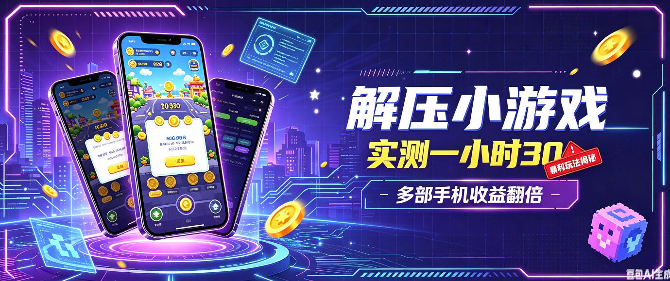 小游戏全流程玩法，实测一小时搞30，简单无脑解压，当天做当天就能看到进账，直接冲就行【揭秘】-87副业网 - 互联网副业项目资源分享平台