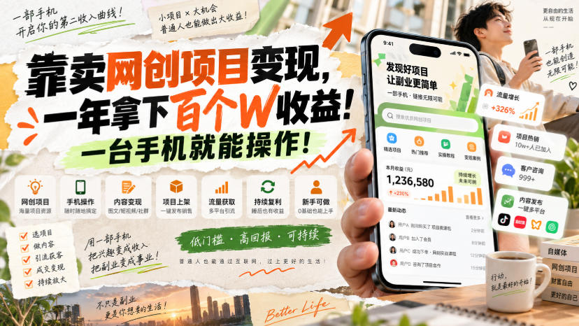 网创小程序虚拟资料变现，一年拿下百万收益，一部手机就可以做，0成本变现副业！-87副业网 - 互联网副业项目资源分享平台