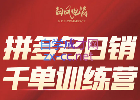 白凤电商·拼多多日销千单训练营(更新9月)-87副业网 - 互联网副业项目资源分享平台