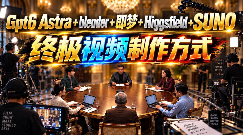 GPT-6 Astra+Blender+即梦+Higgsfield+Suno=终极视频制作方式！ - 87副业网