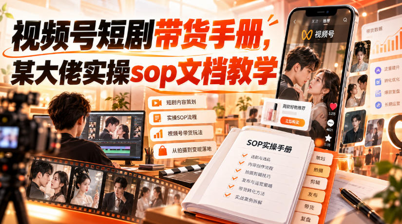 视频号短剧带货手册，某大佬实操sop文档教学-87副业网 - 互联网副业项目资源分享平台