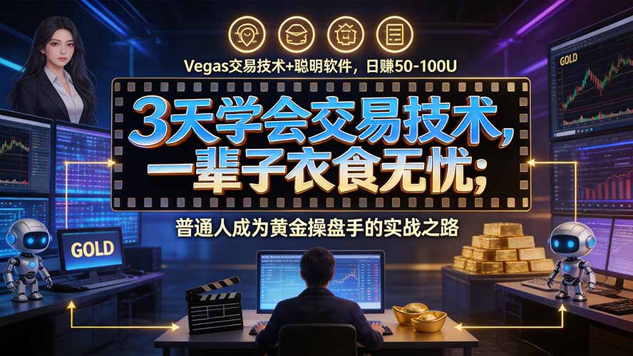 3天学会做交易，普通人快速成为操盘手” Vegas交易系统+聪明软件 ， 日赚50-1000U， 长期稳定，小白轻松上手 - 87副业网