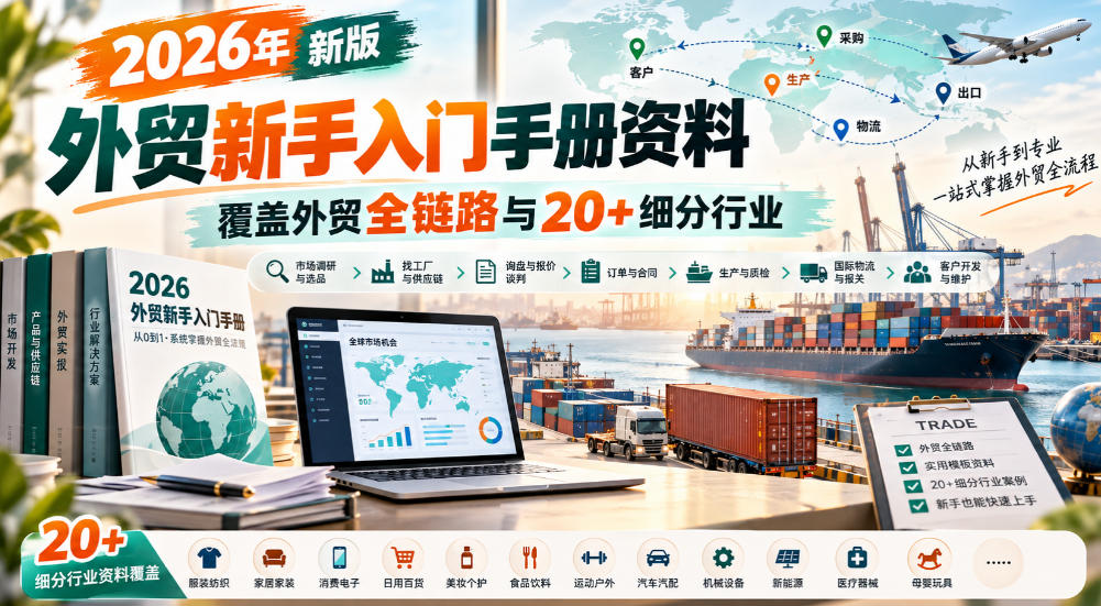 2026年新版外贸新手入门手册资料，覆盖外贸全链路与20+细分行业 - 87副业网