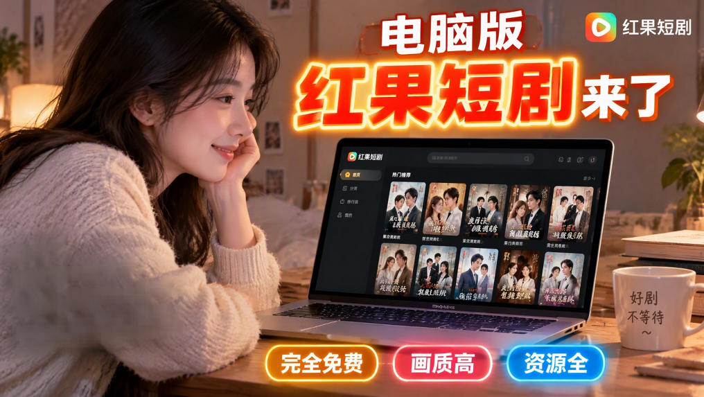 手机看短剧费眼？电脑版红果短剧来了，完全免费、画质高、资源全 - 87副业网