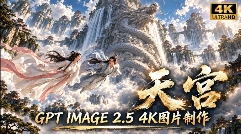 GPT Image 2.5实测！4K到底多清楚？皮肤、手指、修图与天宫场景全面测试 - 87副业网
