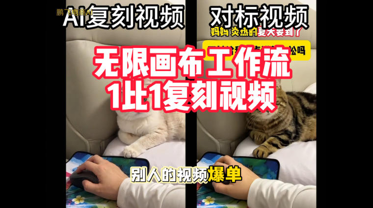 宠物带货视频复刻，无限画布工作流1比1，不用拍摄、不用布景、不用真人出镜，几分钟就能做出一条专业带货视频 - 87副业网