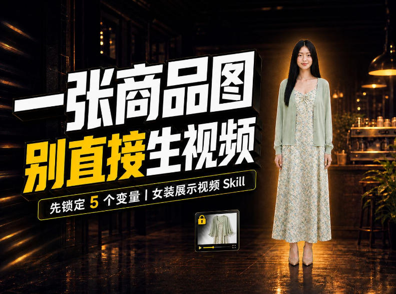 女装AI视频总翻车？问题不在提示词，女装展示视频Skill先锁定5个变量！-87副业网 - 互联网副业项目资源分享平台