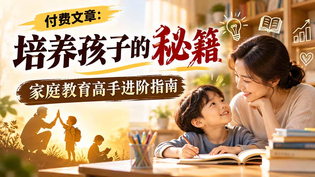 付费文章：培养孩子的秘籍，家庭教育高手进阶指南 - 87副业网