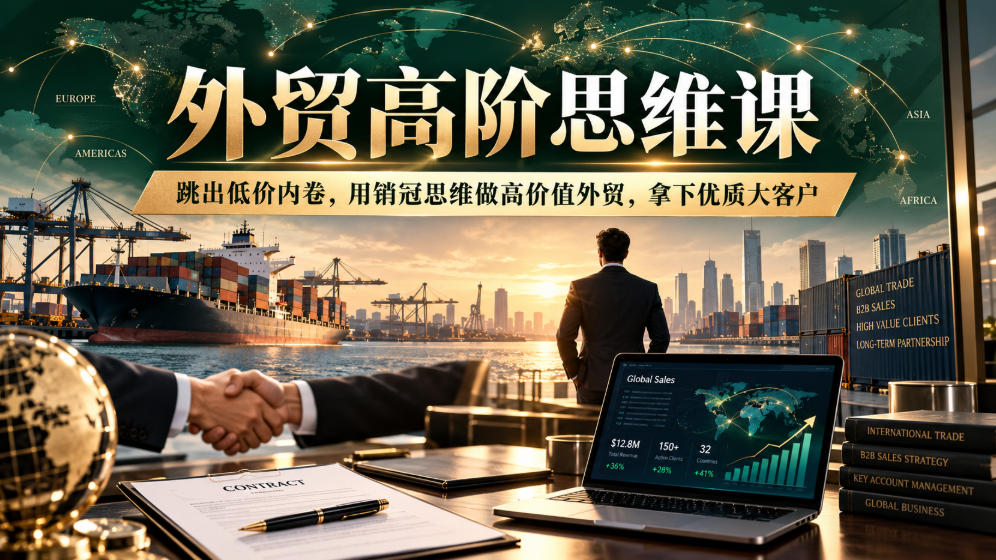 外贸高阶思维课，跳出低价内卷，用销冠思维做高价值外贸，拿下优质大客户-87副业网 - 互联网副业项目资源分享平台