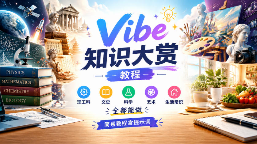 Vibe知识大赏教程，理工科、文史、科学、艺术、生活常识全都能做，简易教程含提示词(更新1025)-87副业网 - 互联网副业项目资源分享平台